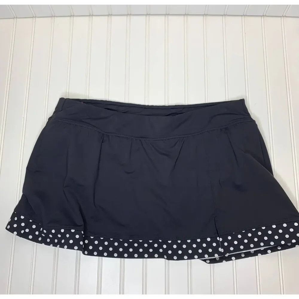 Lands End Black Mini Skort Swim Bottom Sz 20W